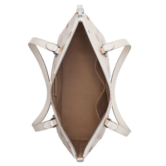 New Coach CV268 Gallery Tote Bag with Snail Print Chalk multi - Picture 5 of 5